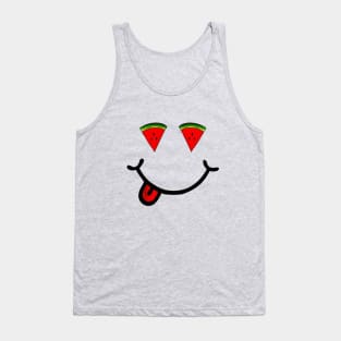 Watermelon & Smile (in the shape of a face) Tank Top